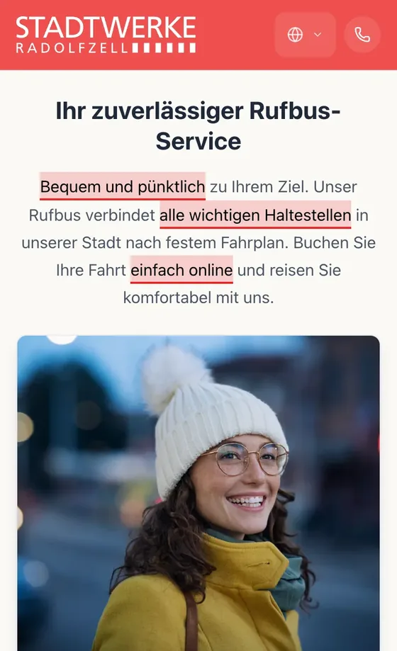 Rufbus Radolfzell – Screenshot